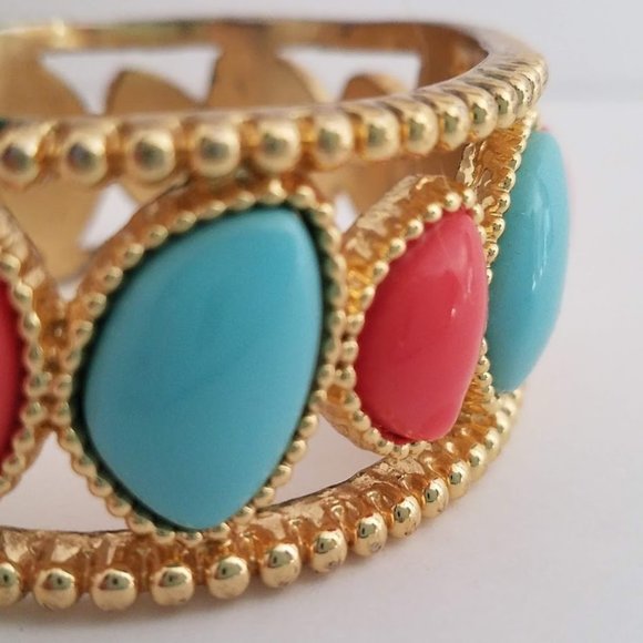 Lilly Pulitzer Turquoise Coral Cuff Bracelet - Picture 6 of 8